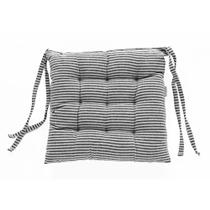 Almofada Cadeira Futton Com Amarração 40X40Cm Listras Pretas