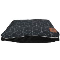 Almofada Cama Para Cachorro Gato Pets Linhas Geométricas Preta 50x72 Tam P