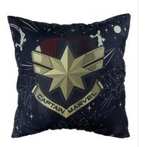 Almofada Capitã Marvel Estrela Enchiment Fibra Macia 40x40cm