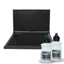 Almofada Carimbeira Grande Com 2 Tintas Preta 40ml