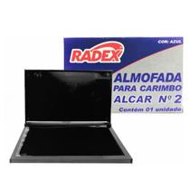 Almofada Carimbeira p/ Carimbo N.2 Pequena Recarregável Preta ou Azul RADEX (Escolha a Cor)
