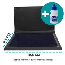 Almofada Carimbo Grande N3 Azul Com Tinta Refil
