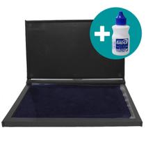 Almofada Carimbo Grande N4 Azul Com Tinta Refil 16,8 X 9,8cm