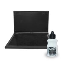 Almofada Carimbo Grande N4 Preta Com Tinta Refil