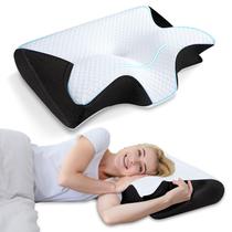 Almofada cervical de espuma viscoelástica HOMCA 2 em 1 Ergonomic Contour Almofada cervical de espuma viscoelástica HOMCA 2 em 1 Ergonomic Contour