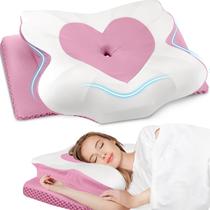 Almofada cervical de pescoço CushZone Memory Foam Pink Queen Size