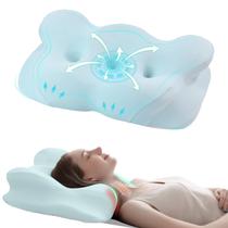 Almofada cervical de pescoço FUNCCUBE Memory Foam Pain Relief Blue