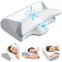 Almofada cervical de pescoço Vuteehy para alívio da dor: espuma viscoelástica Almofada cervical de pescoço Vuteehy para alívio da dor: espuma viscoelástica