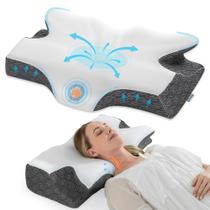 Almofada cervical Elviros Memory Foam para alívio da dor no pescoço Almofada cervical Elviros Memory Foam para alívio da dor no pescoço