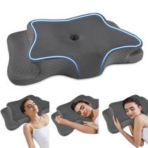 Almofada cervical QIUBABYO Espuma de Memória Ergonômica Ajustável