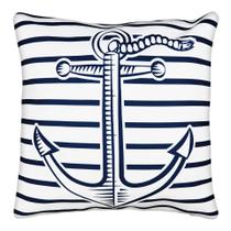 Almofada Cheia Azul e Branca Âncora Navio Náutica C/ Refil 45x45 cm Almofada Cheia Azul e Branca Âncora Navio Náutica C/ Refil 45x45 cm