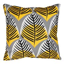 Almofada Cheia Decorativa Estampada Amarela Sarja 45x45cm