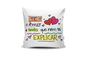 Almofada Cheia Decorativas Frases Comemorativas Dia dos Namorados - Te amo Tanto - Pascogran Store Enxoval