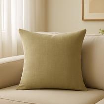 Almofada Cheia em Linho Premium Luxo Sofa Decorativa 45x45 Bege
