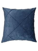 Almofada Cheia Suede Drapeada Macia 45x45 Decorativa- Azul