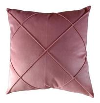 Almofada Cheia Suede Drapeada Macia 45X45 Decorativa-Rosa