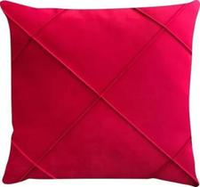 Almofada Cheia Suede Drapeada Macia 45X45 Vermelho