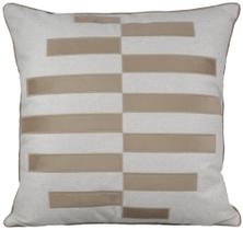 Almofada Chenile Com Aplique Geométrico 52x52cm Bege