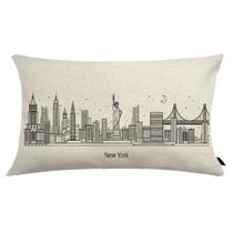 Almofada City Retangular Estampada 30x50cm New York Almofada City Retangular Estampada 30x50cm New York
