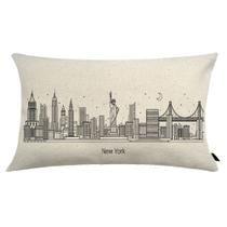 Almofada City Retangular Estampada 30x50cm New York