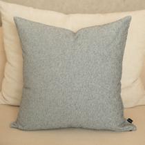 Almofada Coleção Brunello em Linho Tramado Azul & Offwhite Quadrada