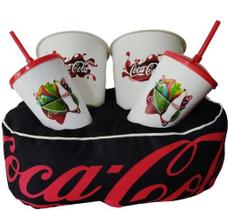 Almofada Com 2 Baldes Porta Pipoca coca cola personalizada