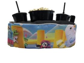 Almofada Com Bolso Porta Pipoca Balde + 2 Copos Fall Guys Almofada Com Bolso Porta Pipoca Balde + 2 Copos Fall Guys