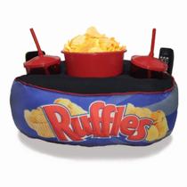 Almofada Com Bolso Porta Pipoca Balde + 2 Copos Ruffles