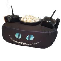Almofada Com Bolso Porta Pipoca Balde + Copos Gato Risonho Alice 1 Almofada Com Bolso Porta Pipoca Balde + Copos Gato Risonho Alice 1