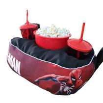 Almofada Com Bolso Porta Pipoca Balde + Copos Homem-Aranha