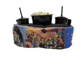 Almofada Com Bolso Porta Pipoca Balde + Copos Toy Story