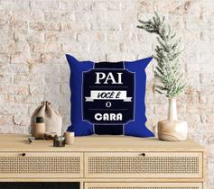 Almofada com enchimento Azul Faixa Pai Você é o Cara -20x20cm