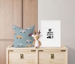 Almofada com enchimento Infantil Carrinhos Colorido Azul