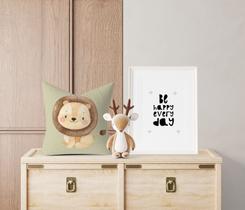 Almofada com enchimento Infantil Leão Verde Claro