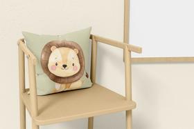 Almofada com enchimento Infantil Leão Verde Claro