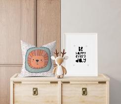 Almofada com enchimento Infantil Leãozinho Selva Moldura