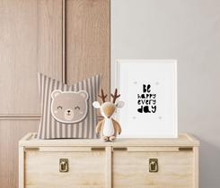 Almofada com enchimento Infantil Ursinho Listrado Neutro