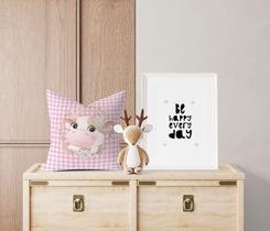 Almofada com enchimento Infantil Vaquinha Xadrez Rosa Almofada com enchimento Infantil Vaquinha Xadrez Rosa