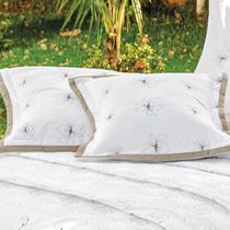 Almofada com Enchimento Istambul Bordado 200 Fios Branco Almofada com Enchimento Istambul Bordado 200 Fios Branco