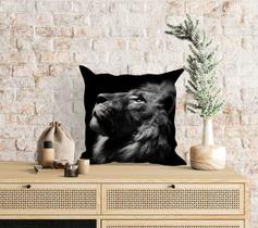 Almofada com enchimento Leão Preto e Branco