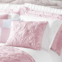 Almofada com Enchimento Melody Bordado 180 Fios Rosê