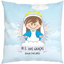 Almofada Com Enchimento Oração Santinho Nossa Senhora das Graças