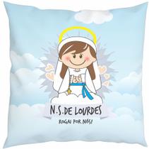 Almofada Com Enchimento Oração Santinho Nossa Senhora de Lourdes Almofada Com Enchimento Oração Santinho Nossa Senhora de Lourdes