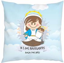 Almofada Com Enchimento Oração Santinho Nossa Senhora dos Navegantes