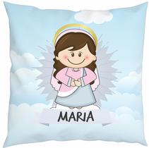 Almofada Com Enchimento Oração Santinho Nossa Senhora Maria Mãezinha do Céu