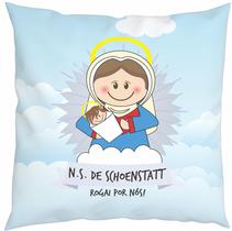 Almofada Com Enchimento Oração Santinho Nossa Senhora Schoenstat Mãe Rainha