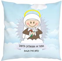 Almofada Com Enchimento Oração Santinho Santa Catarina de Sena Almofada Com Enchimento Oração Santinho Santa Catarina de Sena