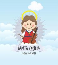 Almofada Com Enchimento Oração Santinho Santa Cecília