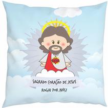 Almofada Com Enchimento Oração Santinhos Sagrado Coração de Jesus Almofada Com Enchimento Oração Santinhos Sagrado Coração de Jesus