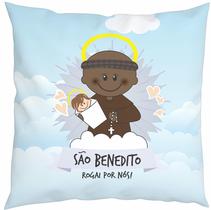 Almofada Com Enchimento Oração Santinhos São Benedito